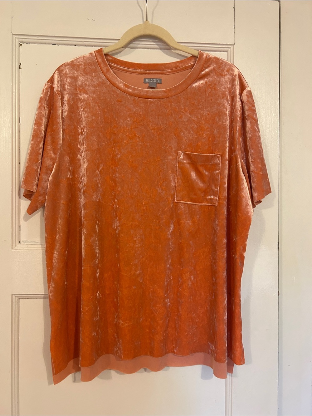 Falls Creek Burnt Orange Crushed Velvet Tee